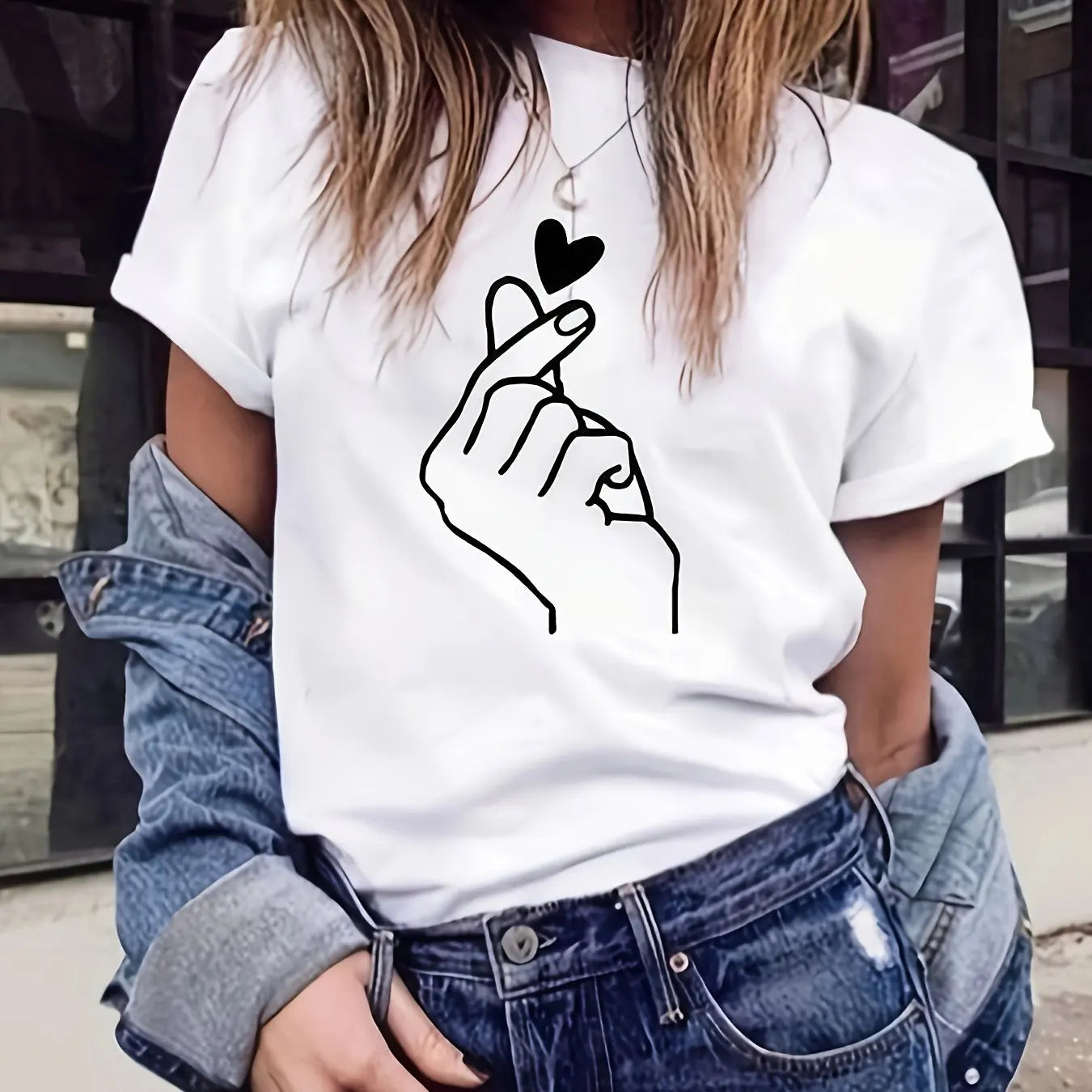 Spring and Autumn Women's 100% Cotton Fashion Casual Loose Los Angeles Letter Pattern Printed Long Sleeve Round Neck T-shirt